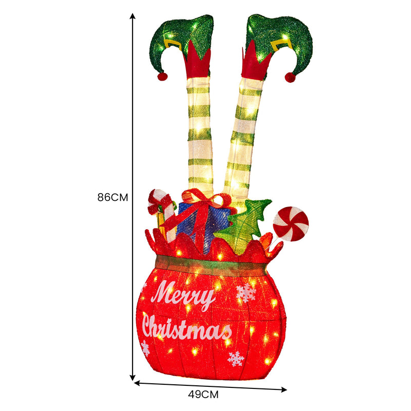 Elf in Gift Sack 86cm Christmas Display w/ Warm White LEDs