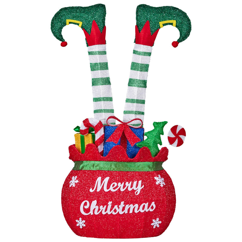 Elf in Gift Sack 86cm Christmas Display w/ Warm White LEDs