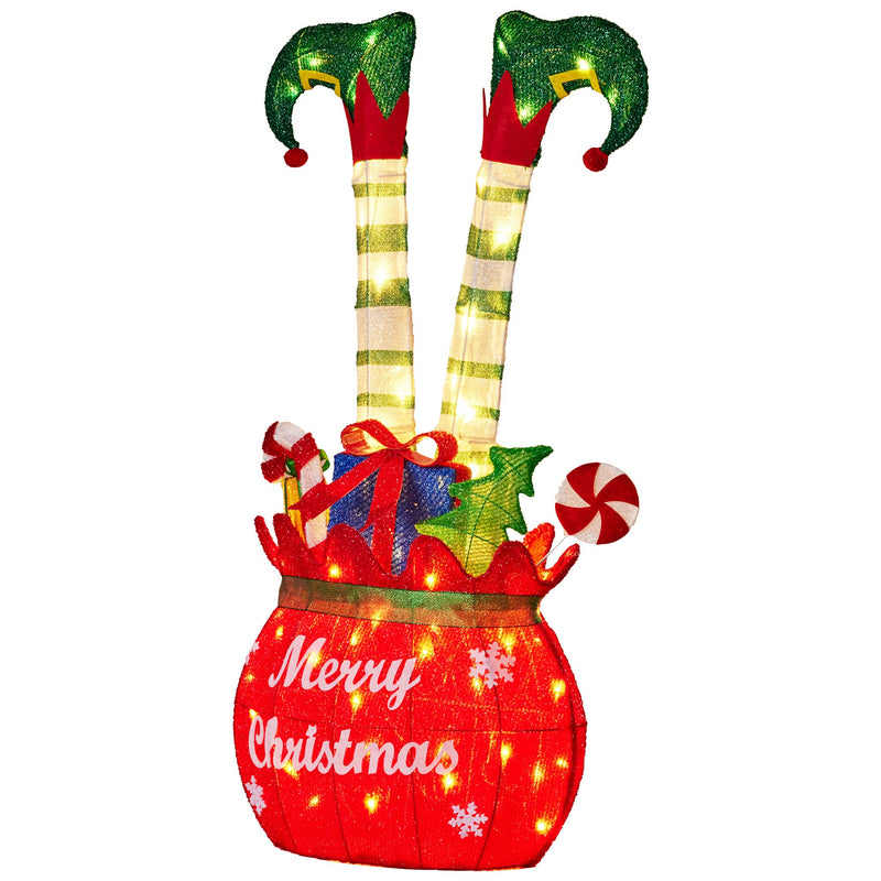 Elf in Gift Sack 86cm Christmas Display w/ Warm White LEDs