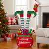 Elf in Gift Sack 86cm Christmas Display w/ Warm White LEDs