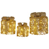 Set of 3 Golden LED Christmas Gift Boxes décor – Battery Operated