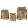 Set of 3 Golden LED Christmas Gift Boxes décor – Battery Operated