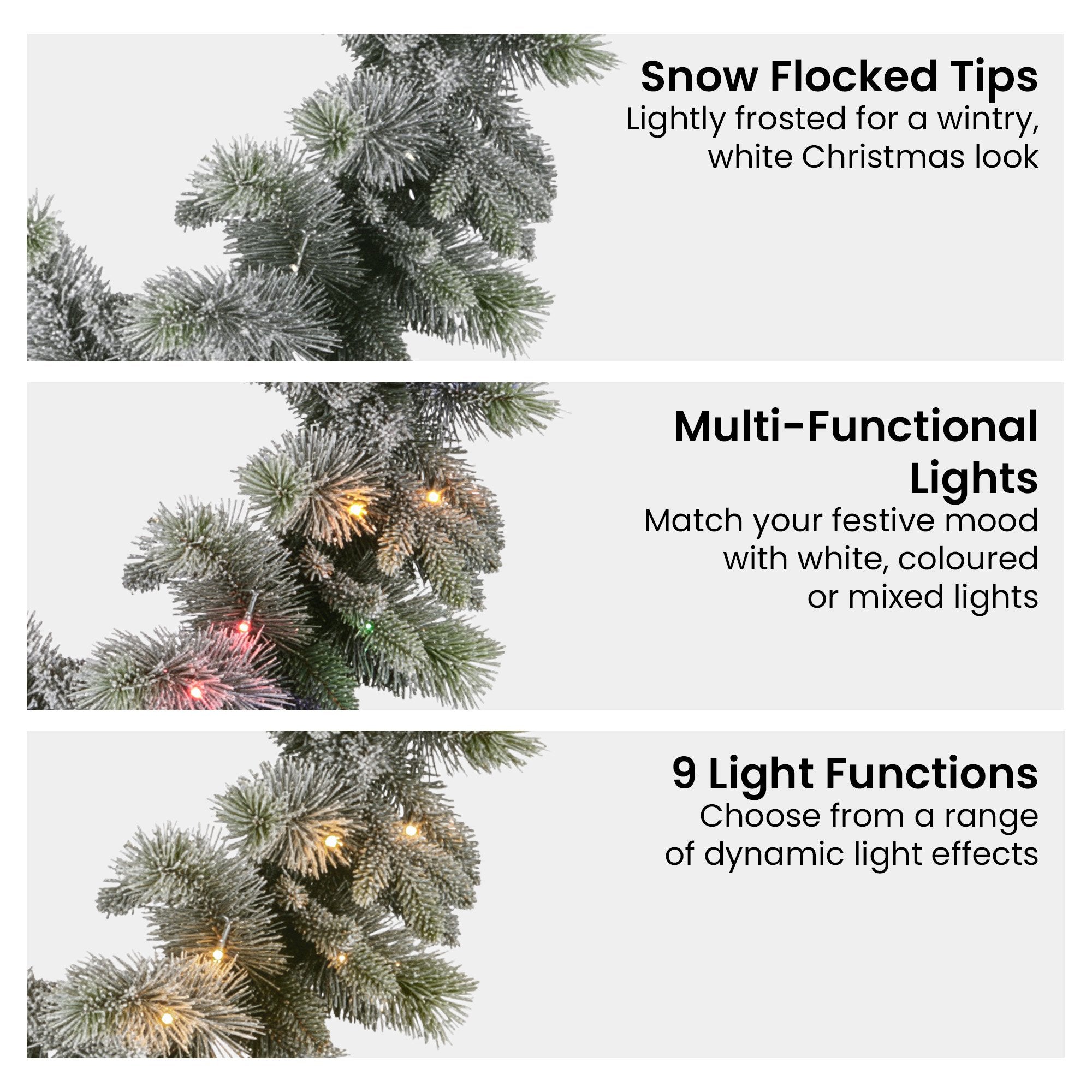 Christabelle 2.7M Snowy Pre-Lit Christmas Garland with Warm White LED Lights