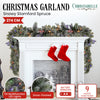 2.7m Snowy Stamford Spruce Christmas Garland with LED Lights