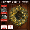 61cm Snowy Stamford Spruce Christmas Wreath with Coloured LED Lights