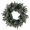 61cm Snowy Stamford Spruce Christmas Wreath with Coloured LED Lights