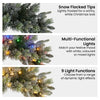 61cm Snowy Stamford Spruce Christmas Wreath with Coloured LED Lights