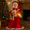 1.1m Musical LED Animated Mrs Claus with Glowing Candle