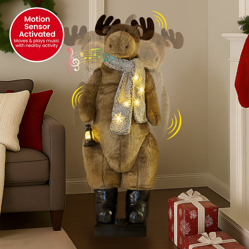 1.5 m LED Animated Moose with Lantern