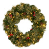 Christabelle Christmas Door Wreath 61cm – Festive Bristle Berry LED Decoration