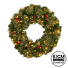 Christabelle Christmas Door Wreath 61cm – Festive Bristle Berry LED Decoration