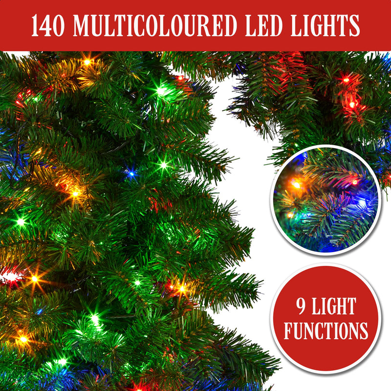 1.2m Curved Multicolour Pre-Lit Christmas Tree – 550 Tips