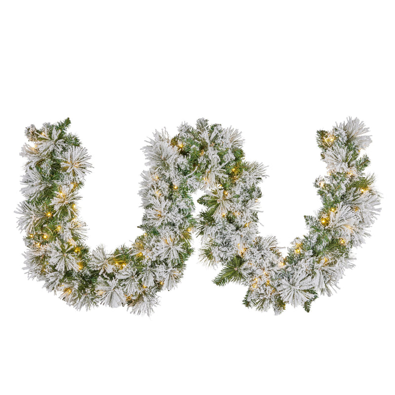 Christabelle 274cm Majestic Snow Pre-Lit Christmas Garland
