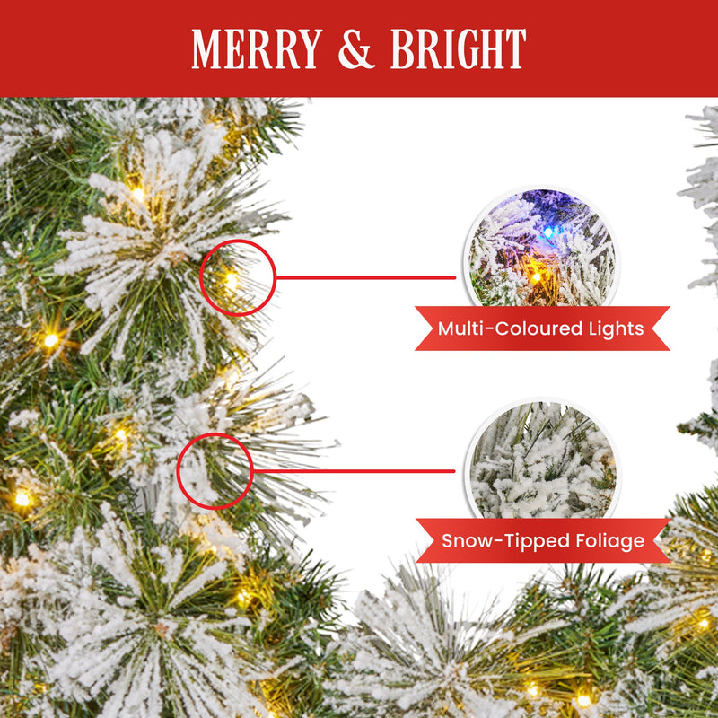 Christabelle 274cm Majestic Snow Pre-Lit Christmas Garland