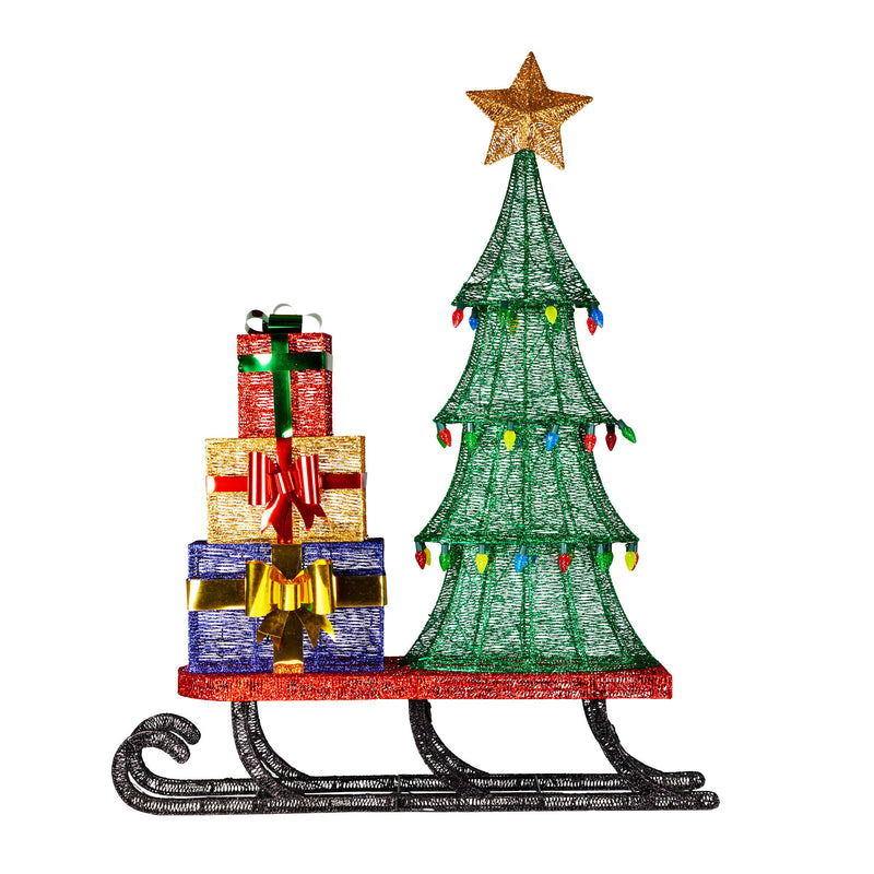 Christa belle Christmas Display Sled 183cm With Tree And Presents Led Lights & C9 Bulbs