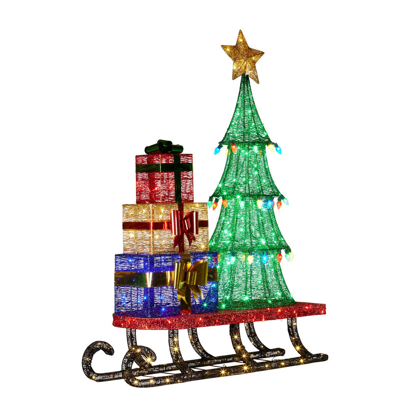 Christa belle Christmas Display Sled 183cm With Tree And Presents Led Lights & C9 Bulbs