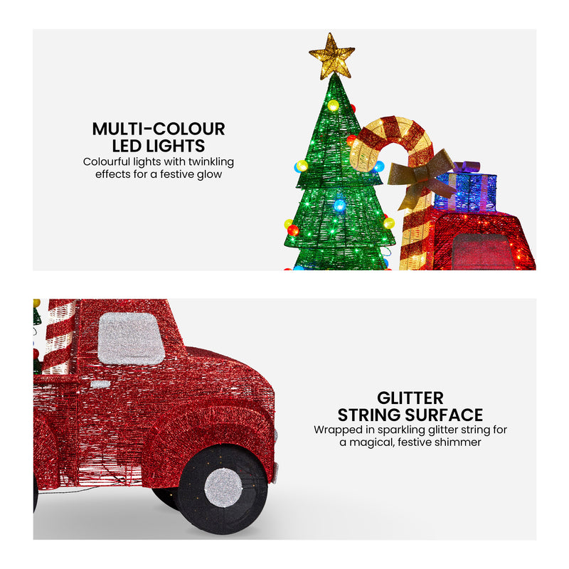 145cm Sparkling Christmas Truck Display with LED Lights