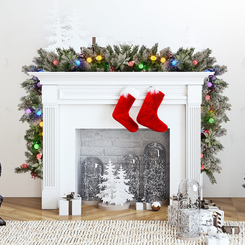 Swishmas 274cm Snowy Pine Garland – Pre-Lit Multicolour