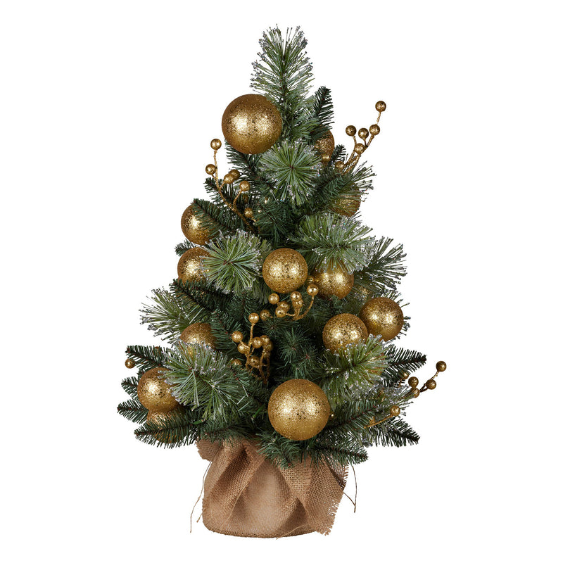 61cm Light-Up Christmas Tree – Gold LEDs, Battery Operated