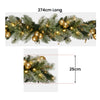 274cm Pre-Lit Christmas Garland w/ Gold Baubles & LED Lights