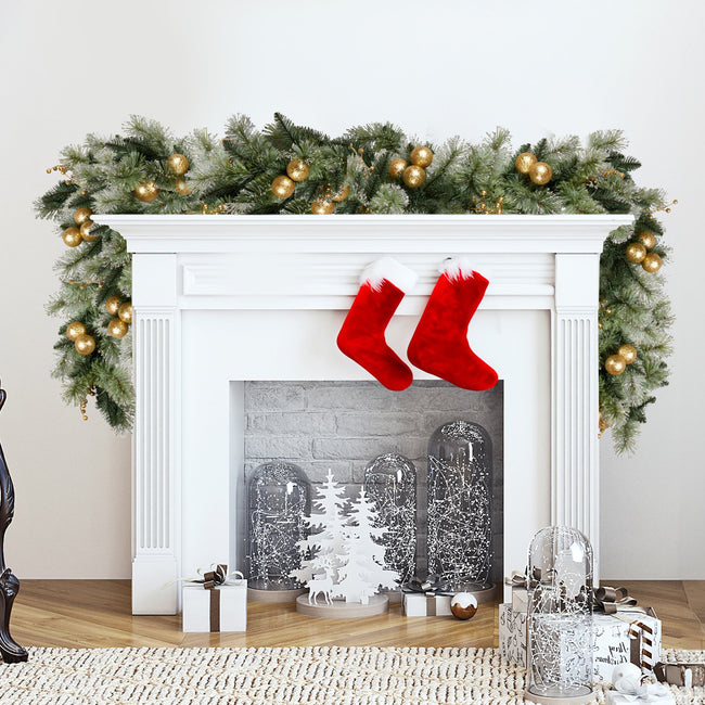 Christabelle 2.7M Pre-Lit Christmas Garland with Gold Baubles & LED Lights