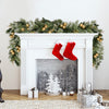 274cm Pre-Lit Christmas Garland w/ Gold Baubles & LED Lights