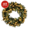 61cm  Light-Up Christmas Wreath – Battery Operated