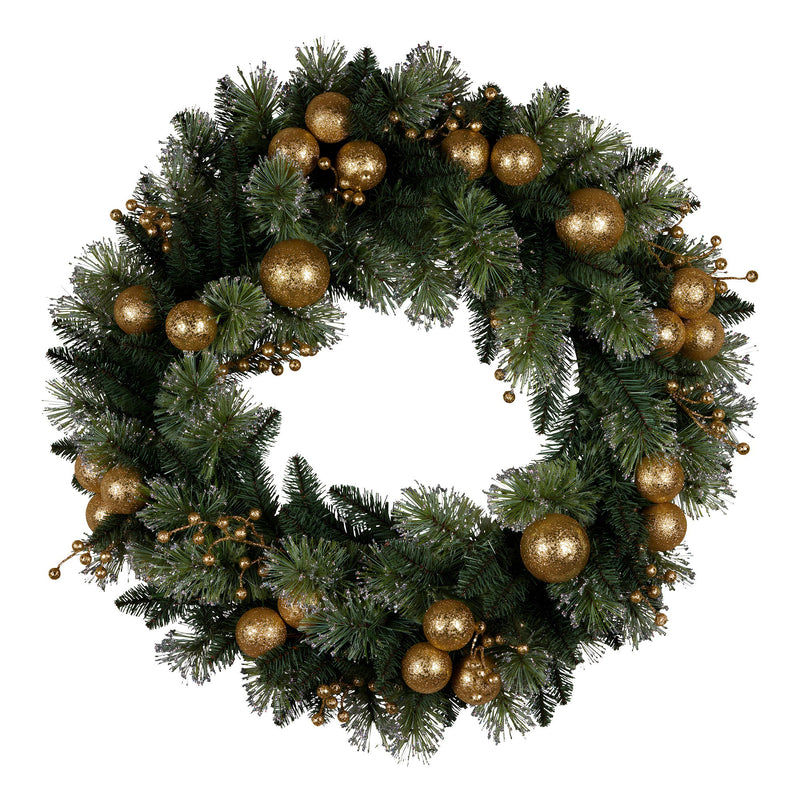 61cm  Light-Up Christmas Wreath – Battery Operated