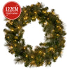 122cm Battery-Operated Split Christmas Wreath – Glittery Gold Pine