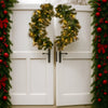 122cm Battery-Operated Split Christmas Wreath – Glittery Gold Pine