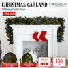 274cm Battery-Operated Christmas Garland – Glittery Gold Pine