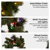 274cm Battery-Operated Christmas Garland – Glittery Gold Pine