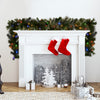 274cm Battery-Operated Christmas Garland – Glittery Gold Pine