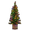 Christabelle 4ft Glittery Gold Pine Christmas Tree with LED Lights