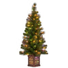 Christabelle 4ft Glittery Gold Pine Christmas Tree with LED Lights