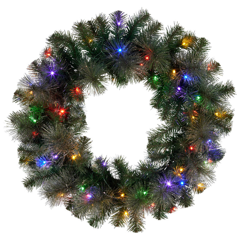 Christabelle 61cm Pre-Lit Gold Christmas Wreath with LED Lights