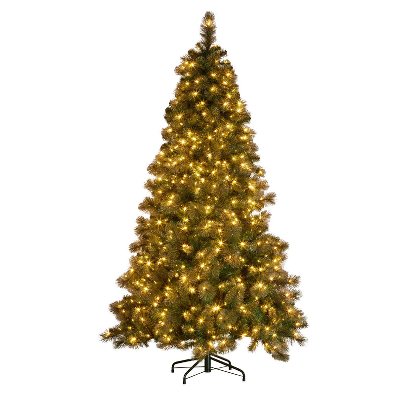 Christabelle 7.5FT Pre-Lit Glitter Gold Christmas Tree LED Lights