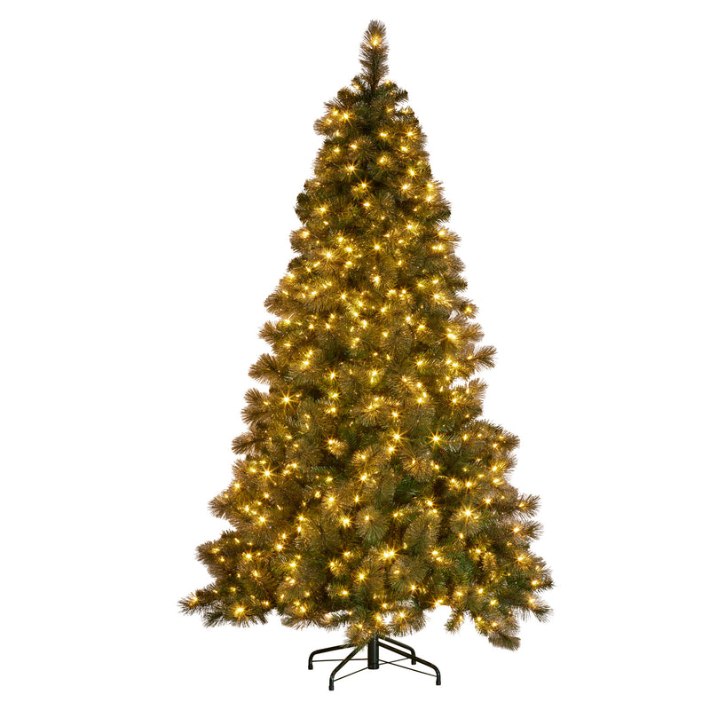 Christabelle 9ft Glittery Gold Christmas Tree with 850 LED Lights