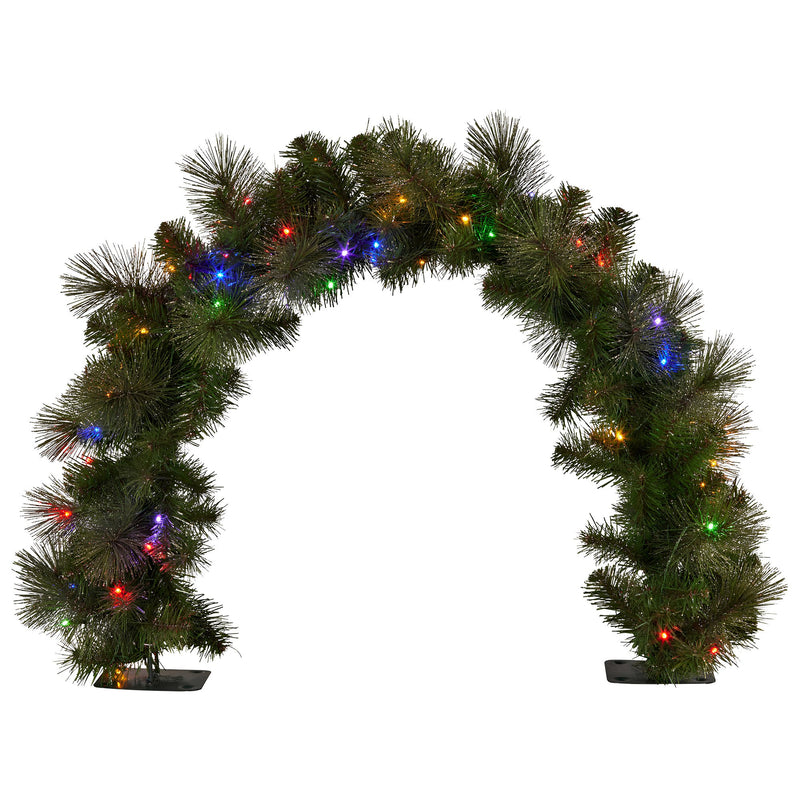 60cm Battery-Operated Christmas Archway Garland – Glittery Gold