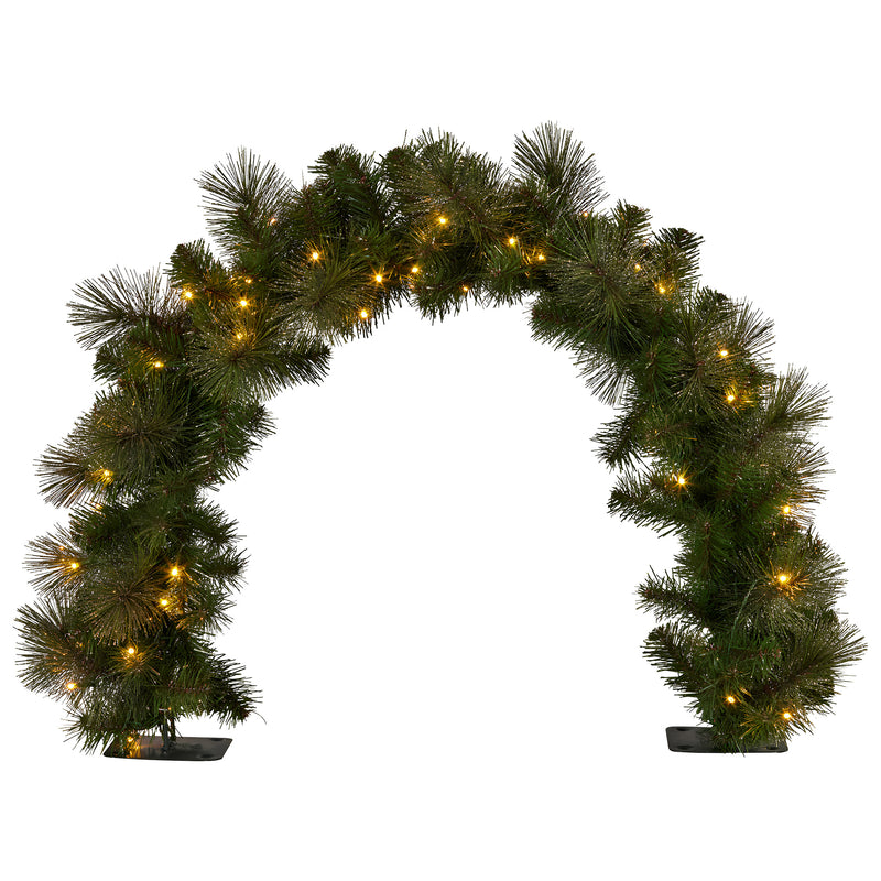 60cm Battery-Operated Christmas Archway Garland – Glittery Gold