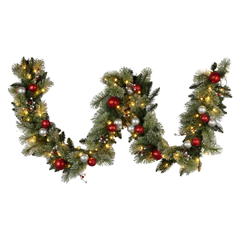 274cm Battery-Operated Christmas Garland with Jingle Bells