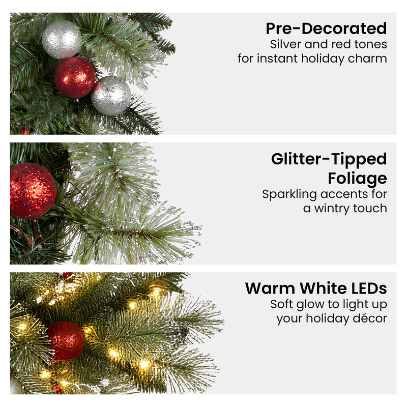 274cm Battery-Operated Christmas Garland with Jingle Bells