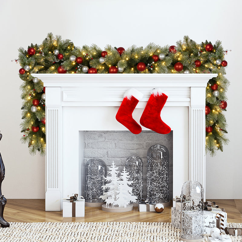 274cm Battery-Operated Christmas Garland with Jingle Bells