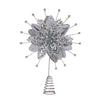Silver Poinsettia Christmas Tree Topper Décor