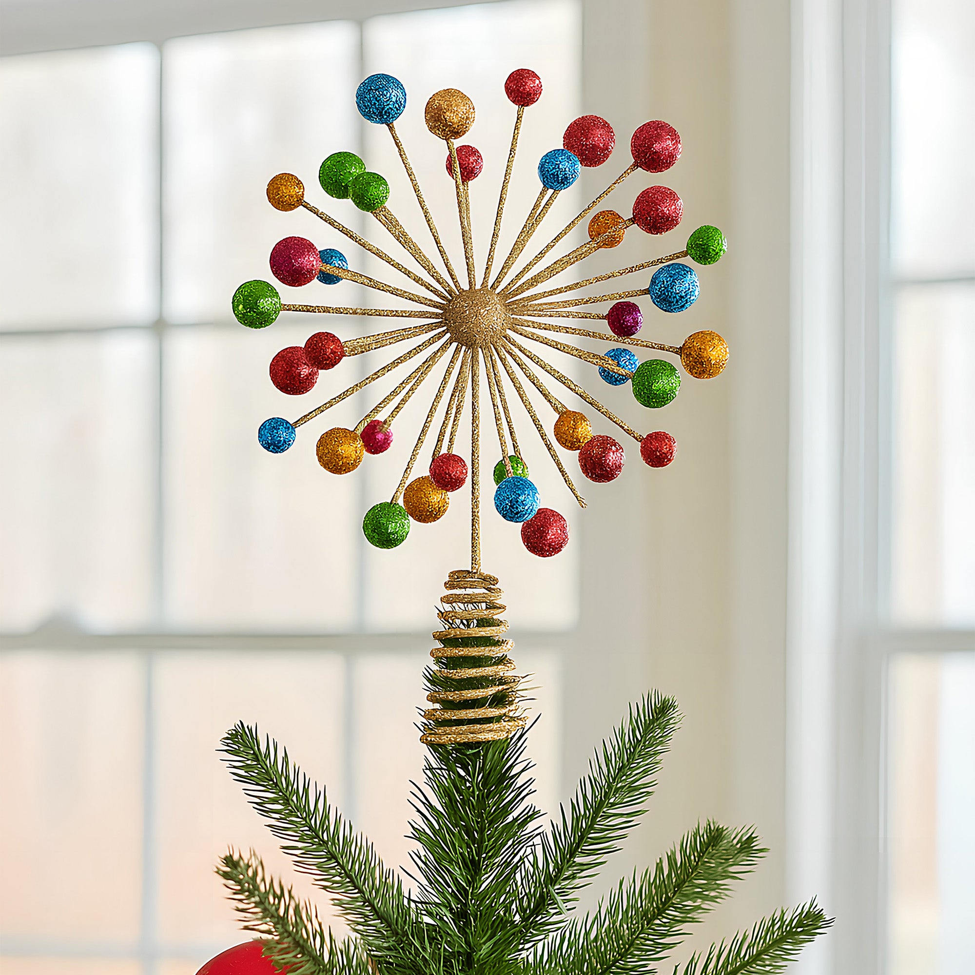 Gold Glitter Christmas Tree Topper Décor