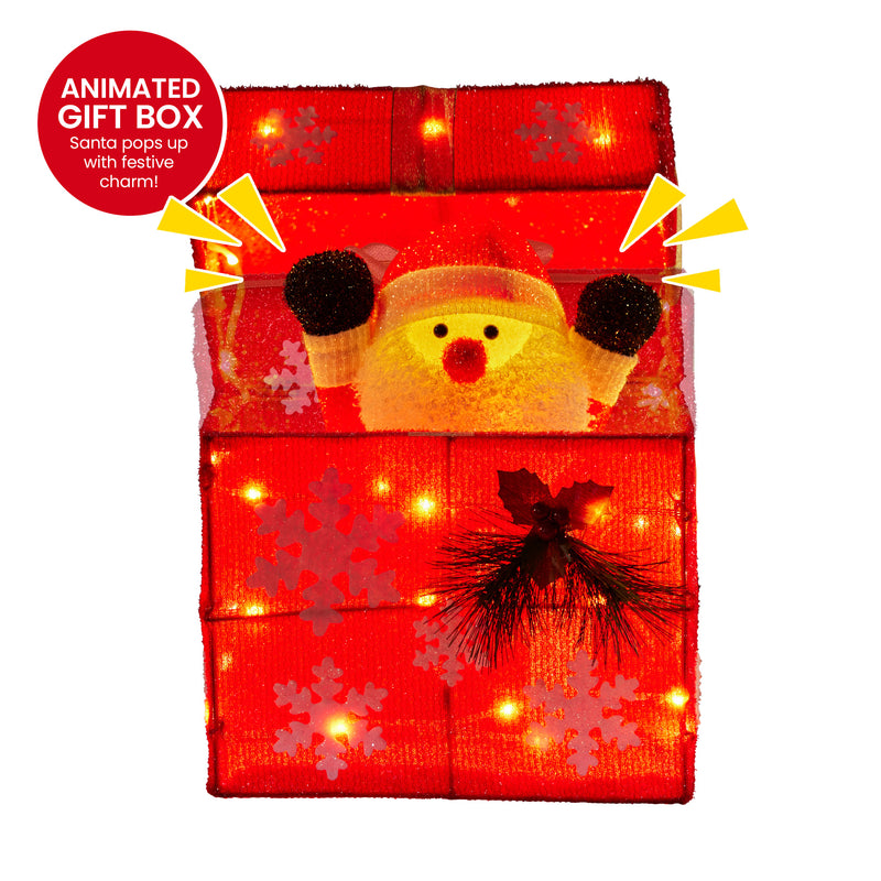 Animated Santa Gift Box LED