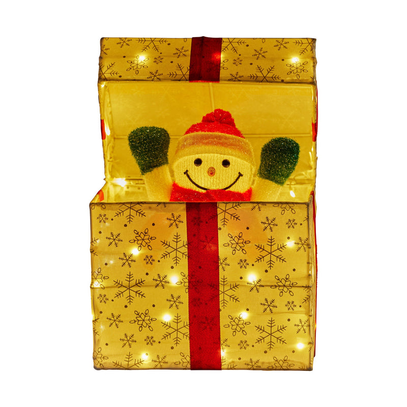 Animated Snowman Gift Box Led Christmas