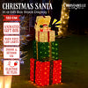 122cm Animated Santa Present Stack with LED Lights