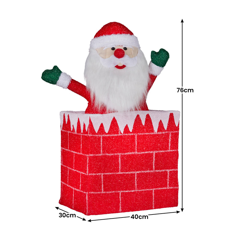 76cm Animated Santa in Chimney with LED Lights