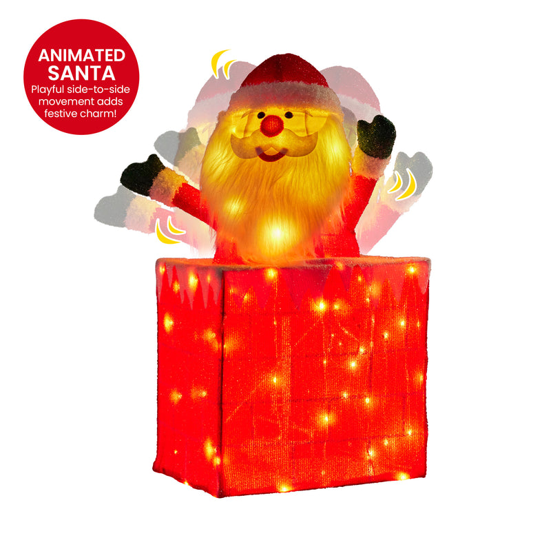 76cm Animated Santa in Chimney with LED Lights